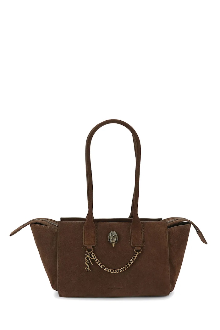 Kurt Geiger London Torebka shopper damska zamszowa Sloane brązowy 6152330209