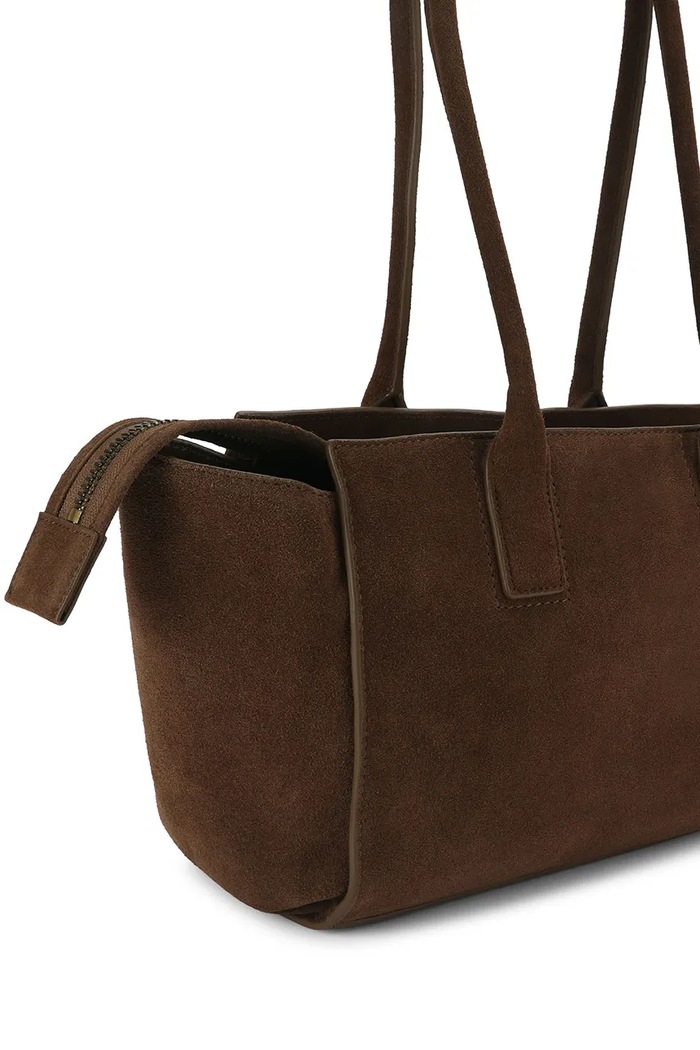 Akcesoria Kurt Geiger London Torebka shopper damska zamszowa Sloane 6152330209 brązowy
