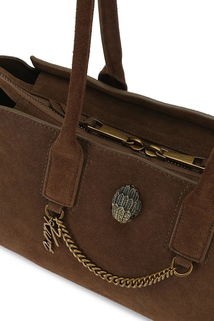 Torebka shopper damska zamszowa Sloane Kurt Geiger London 6152330209 brązowy
