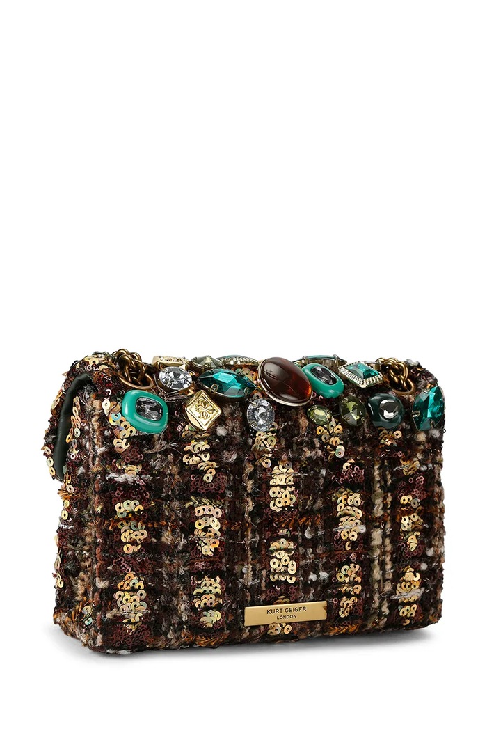 Akcesoria Kurt Geiger London Torebka crossbody damska KENSINGTON 6151935609 brązowy