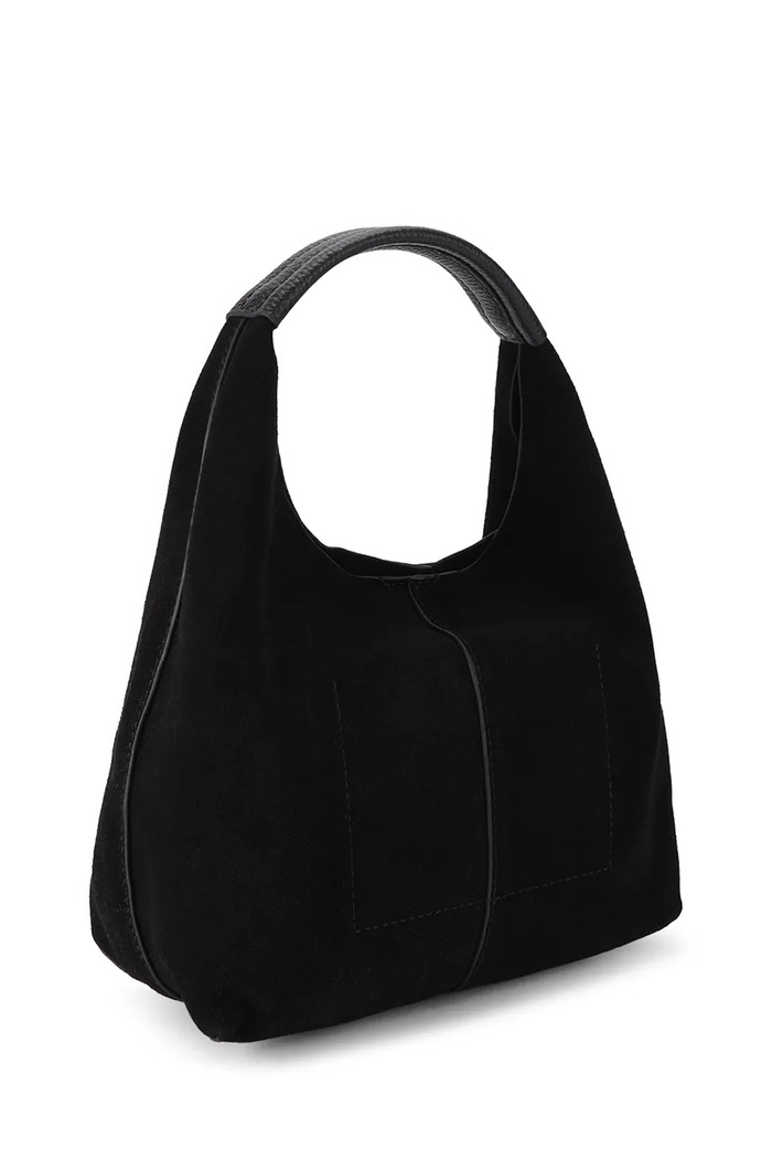 Akcesoria Kurt Geiger London Torebka hobo damska zamszowa Chelsea 6063900209 czarny