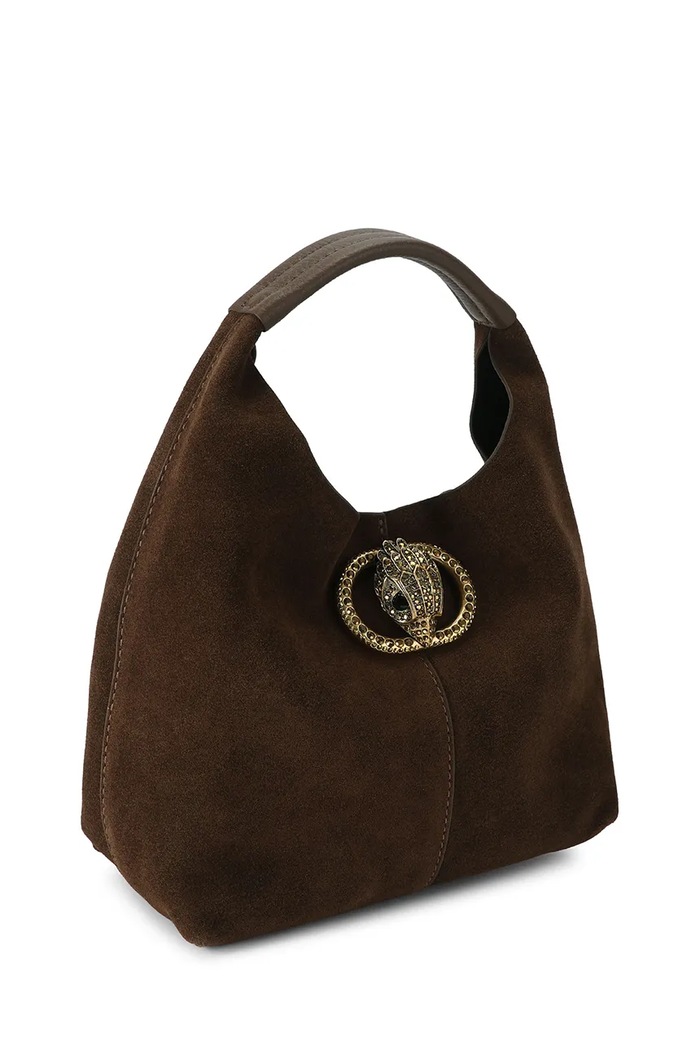 Kurt Geiger London Torebka hobo damska zamszowa Chelsea 6063831029 brązowy AW26