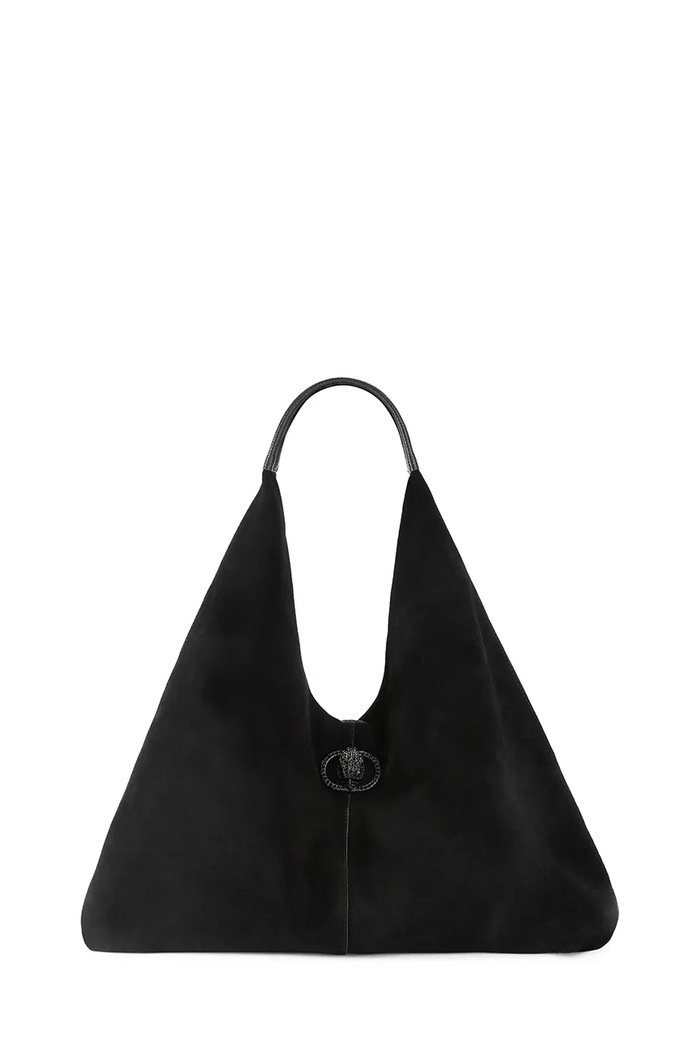 Kurt Geiger London Torebka hobo damska zamszowa Chelsea czarny 6053300209