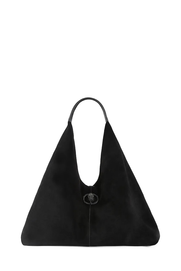 Kurt Geiger London Torebka hobo damska zamszowa Chelsea czarny 6053300209