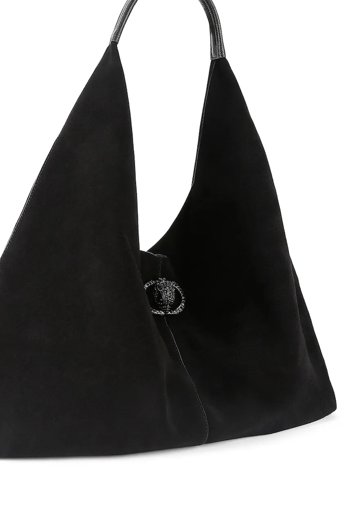 Kurt Geiger London Torebka hobo damska zamszowa Chelsea 6053300209 czarny AW26