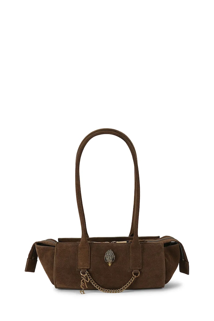 Kurt Geiger London Torebka bagietka damska zamszowa Sloane brązowy 5965230209