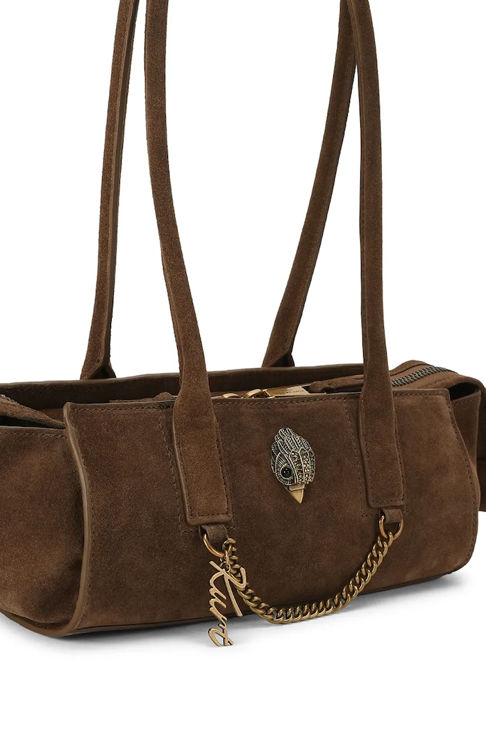 Kurt Geiger London Torebka bagietka damska zamszowa Sloane 5965230209 brązowy AW26