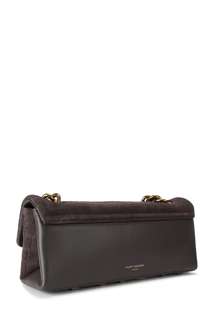 Kurt Geiger London Geantă pentru femei din piele întoarsă KENSINGTON 5963935249 maro AW26