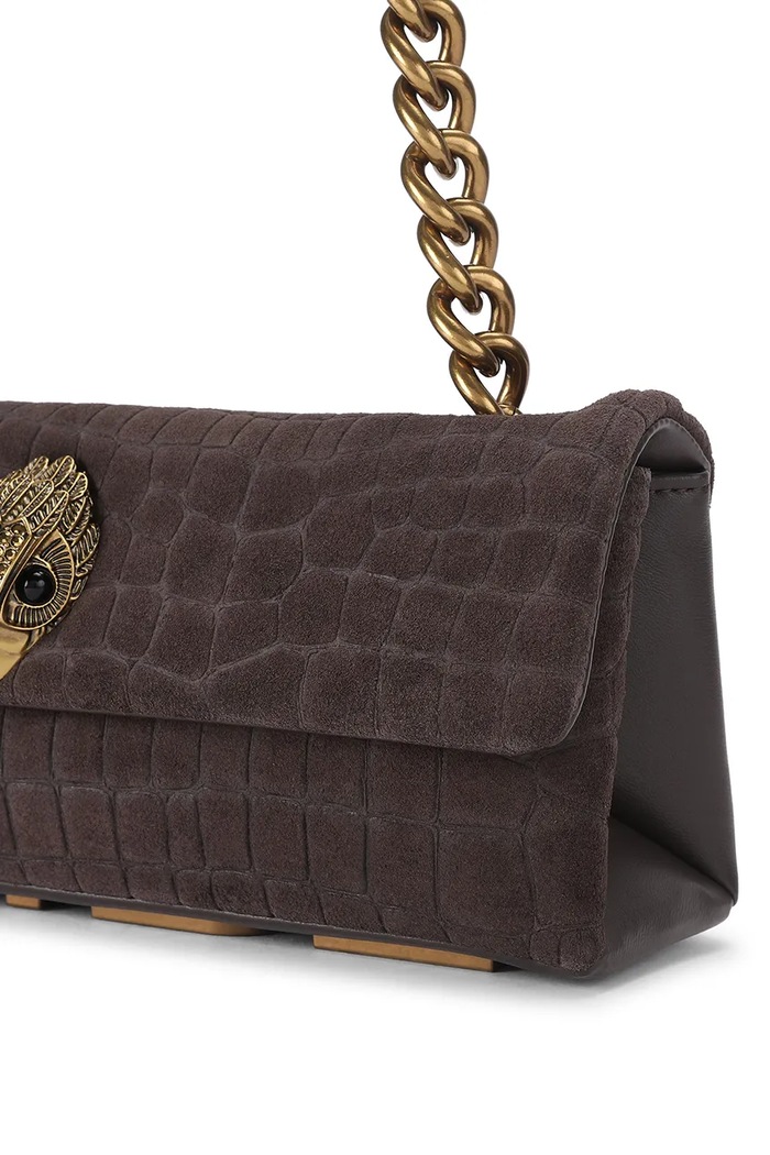 Geantă pentru femei din piele întoarsă KENSINGTON Kurt Geiger London 5963935249 maro