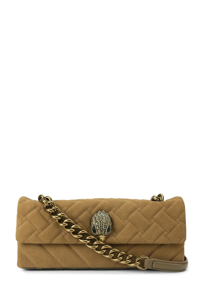 Kurt Geiger London Torebka bagietka damska zamszowa KENSINGTON brązowy 5963933209