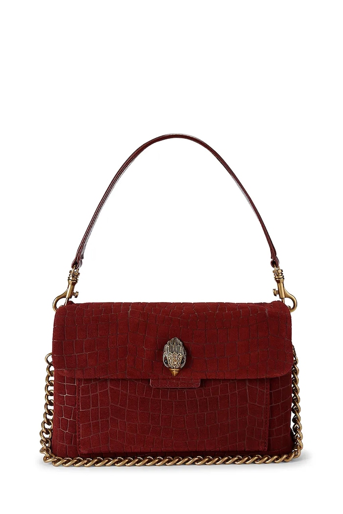 Kurt Geiger London Torebka damska zamszowa CELIA bordowy 5851754249