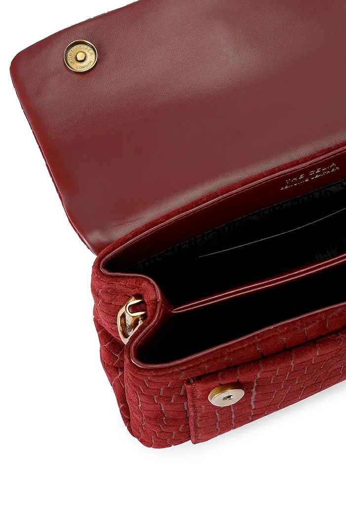 Torebka damska zamszowa CELIA Kurt Geiger London bordowy 5851754249
