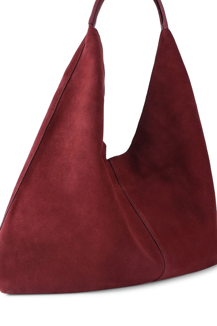 Akcesoria Kurt Geiger London Torebka hobo damska zamszowa Chelsea 5049754209 bordowy
