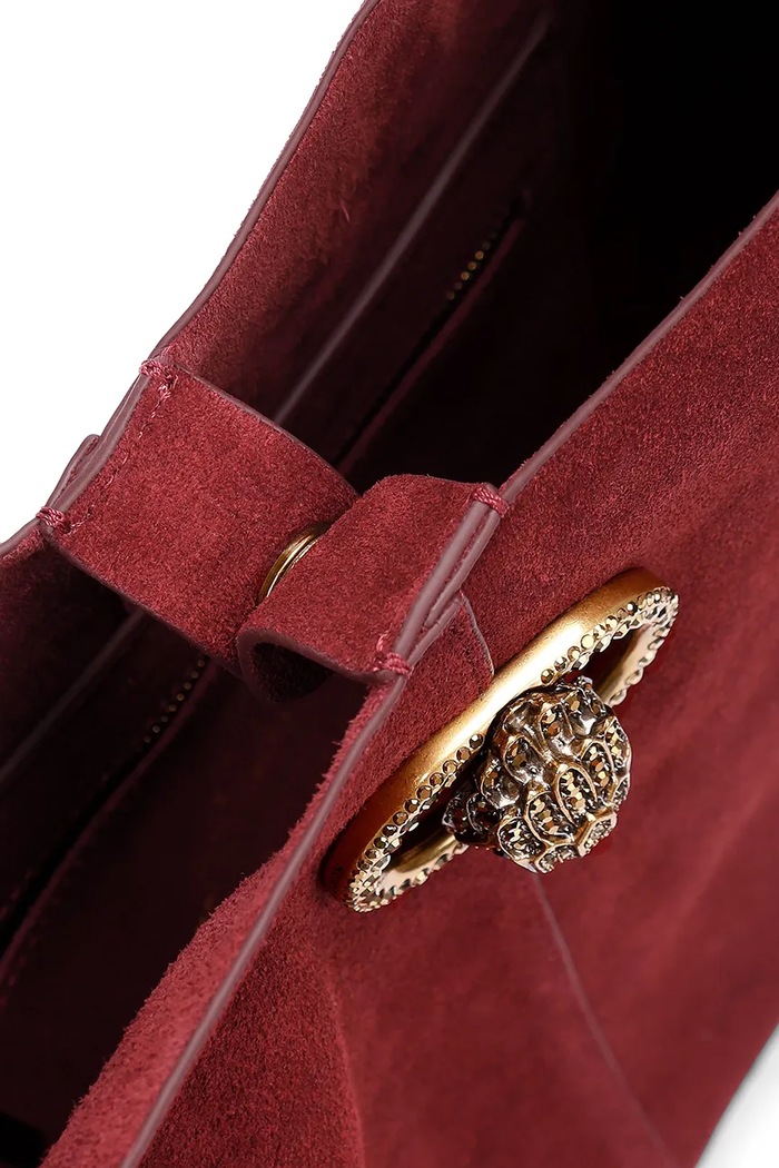 Torebka hobo damska zamszowa Chelsea Kurt Geiger London bordowy 5049754209