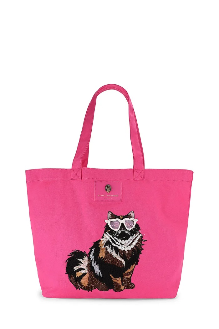 Kurt Geiger London Torebka shopper damska bawełniana różowy 6152698339