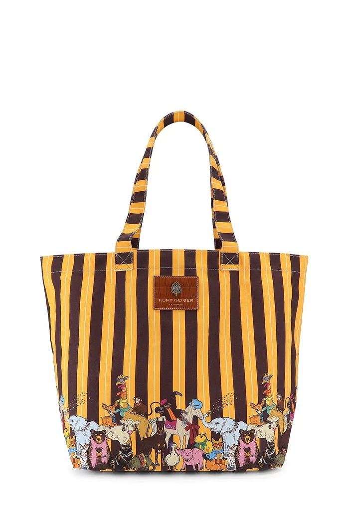 Kurt Geiger London Torebka shopper damska bawełniana brązowy 6152539339