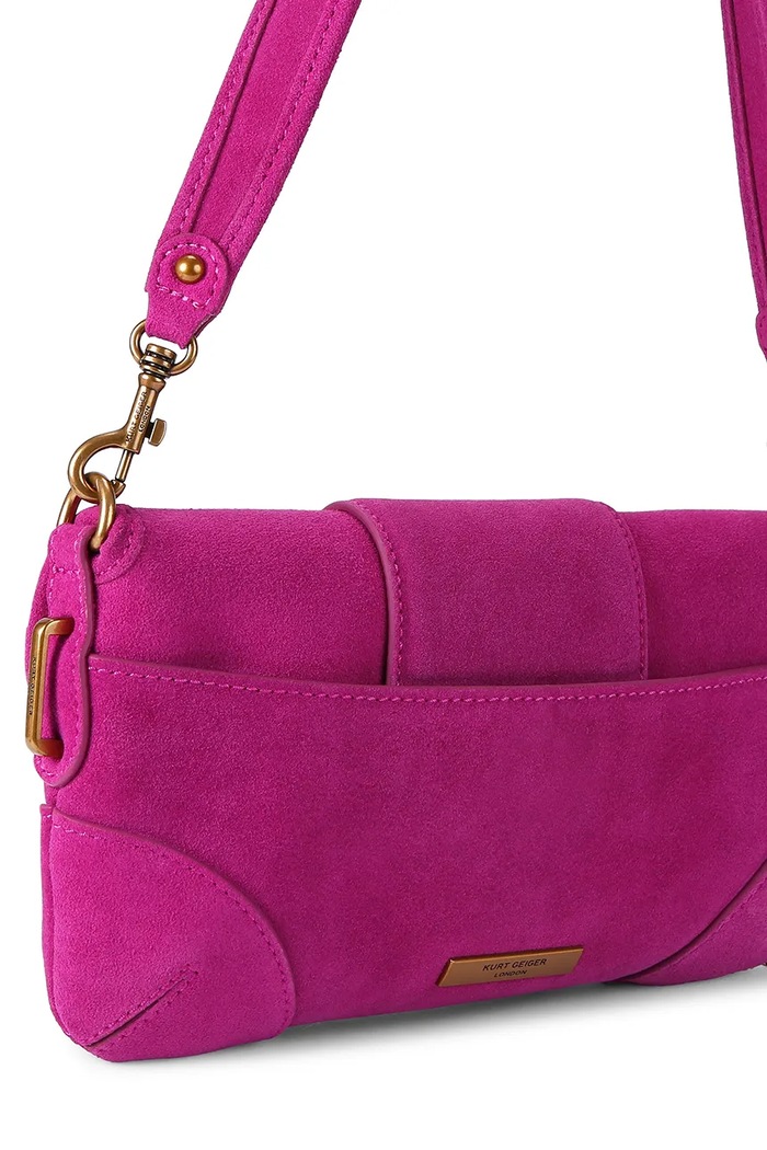 Akcesoria Kurt Geiger London Torebka tote damska zamszowa Marylebone 6076152029 różowy
