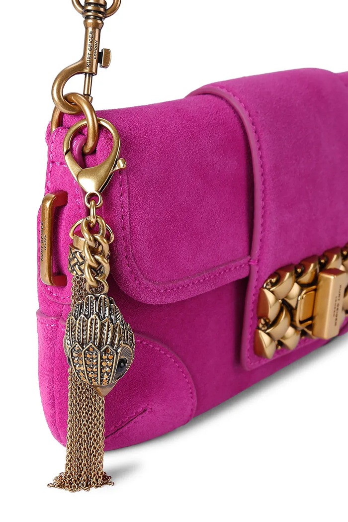 Torebka tote damska zamszowa Marylebone Kurt Geiger London 6076152029 różowy