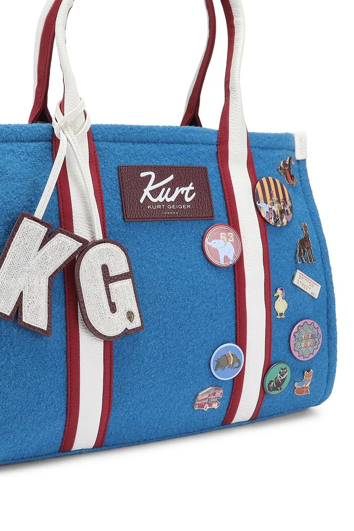 Kurt Geiger London Torebka shopper damska z łączonych materiałów 6060180609 niebieski AW26