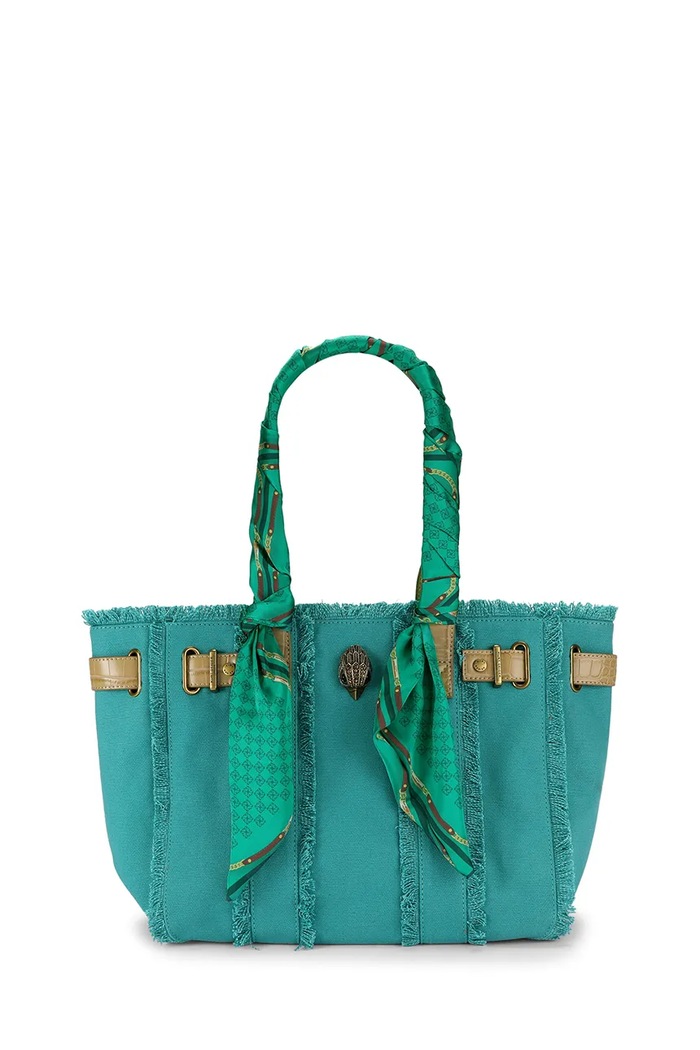 Kurt Geiger London Torebka shopper damska bawełniana Sloane turkusowy 6056077339