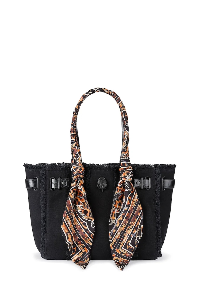Kurt Geiger London Torebka shopper damska bawełniana Sloane czarny 6056000339