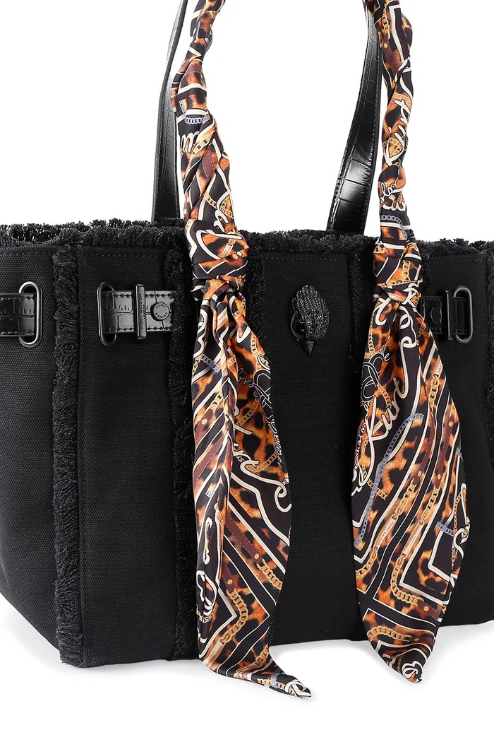 Kurt Geiger London Torebka shopper damska bawełniana Sloane 6056000339 czarny AW26