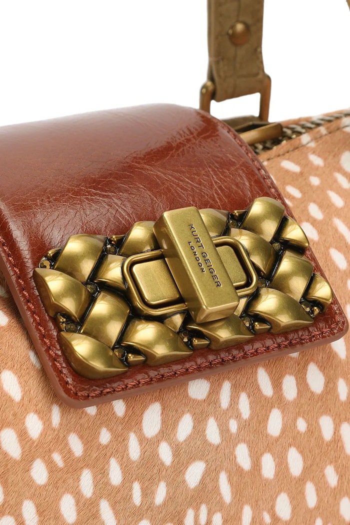 Torebka damska skórzana Marylebone Kurt Geiger London beżowy 6053446019