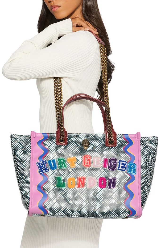 Torebka shopper damska z bawełną Kurt Geiger London multicolor 5023399339
