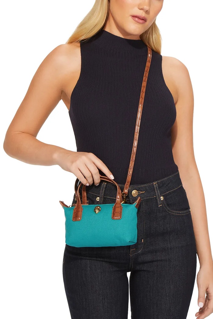 Torebka crossbody damska bawełniana Sloane Kurt Geiger London turkusowy 6063577339