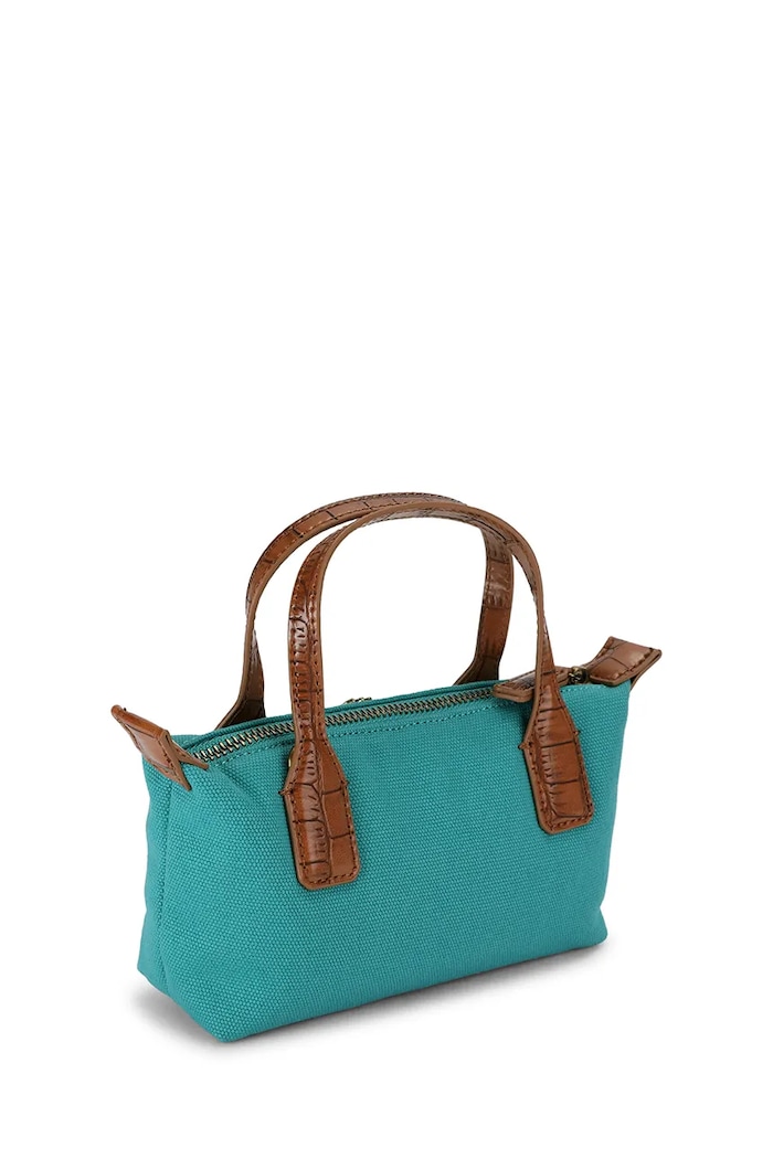 Kurt Geiger London Torebka crossbody damska bawełniana Sloane 6063577339 turkusowy AW26