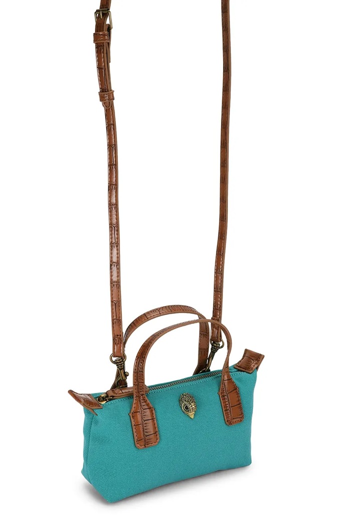 Akcesoria Kurt Geiger London Torebka crossbody damska bawełniana Sloane 6063577339 turkusowy