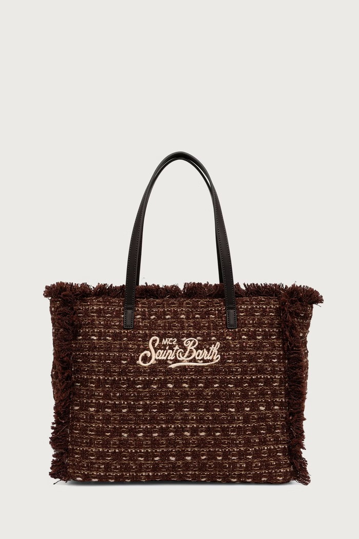 Akcesoria MC2 Saint Barth Torebka shopper damska VANI052 brązowy
