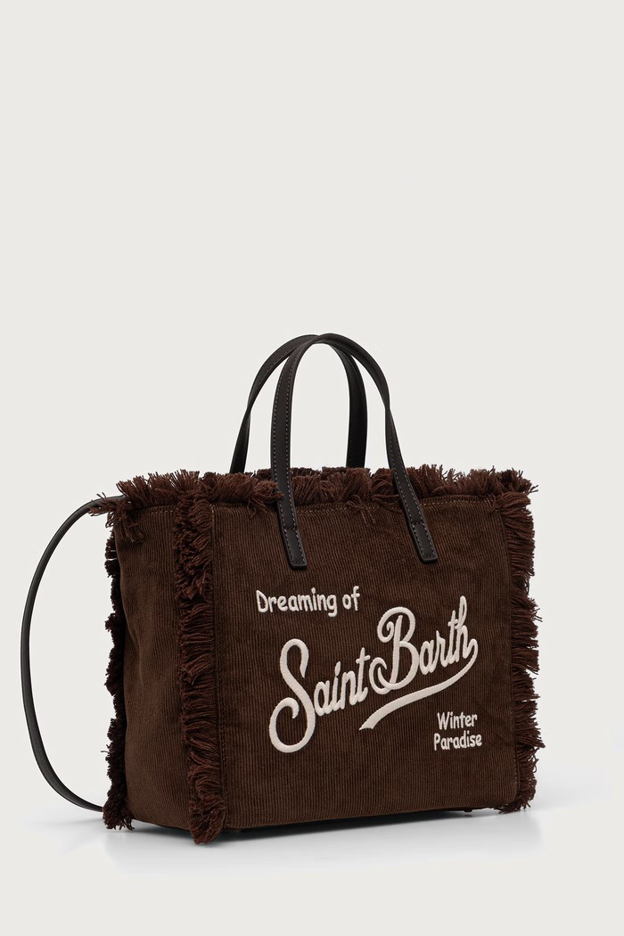 MC2 Saint Barth Torebka tote damska sztruksowa COL0048 brązowy AW26