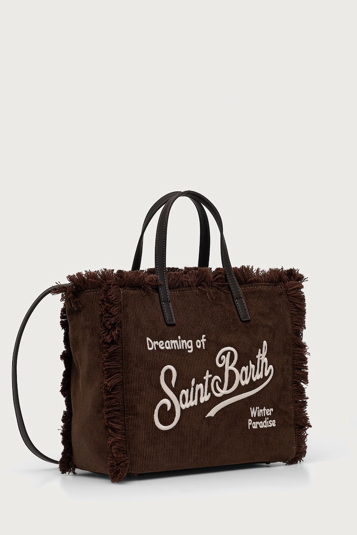 MC2 Saint Barth Torebka tote damska sztruksowa COL0048 brązowy AW26