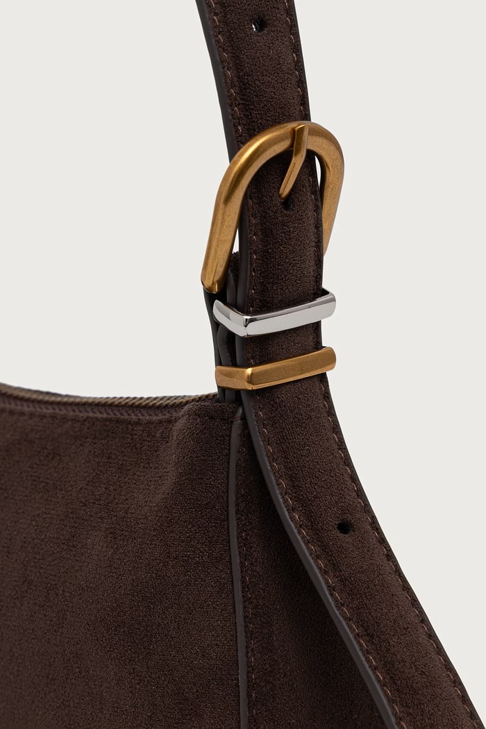 Torebka hobo damska z imitacji zamszu Btanzie Steve Madden SM13002294 brązowy