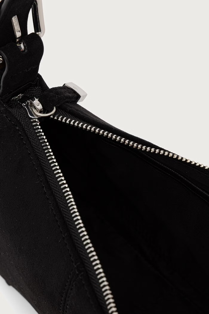 Torebka hobo damska z imitacji zamszu Btanzie Steve Madden czarny SM13002294