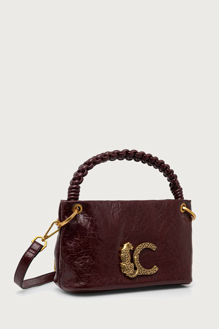 Lola Casademunt Torebka crossbody damska z imitacji skóry LF2604028 bordowy AW26