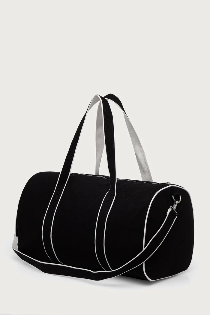 Akcesoria Le Privé Torba damska bawełniana VARSITY BAG NOIR LP00862 czarny