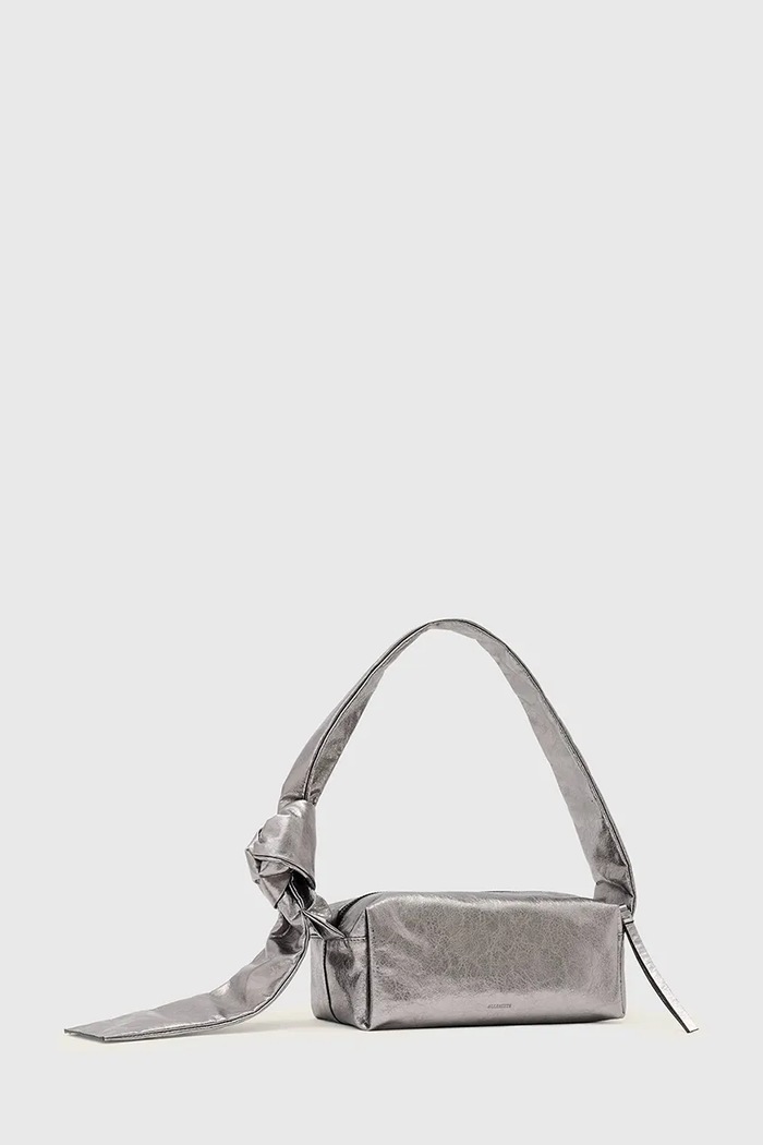 Akcesoria AllSaints Torebka damska skórzana EFFIE W528XF srebrny