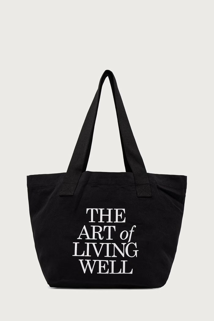 Sporty & Rich Art OG torebka shopper damska bawełniana czarny BA00382096BA01