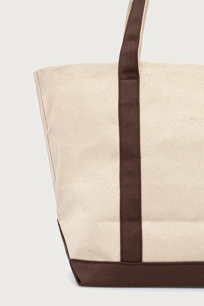 Akcesoria Sporty & Rich Serif Logo torebka shopper damska bawełniana BA00683300BE33 beżowy