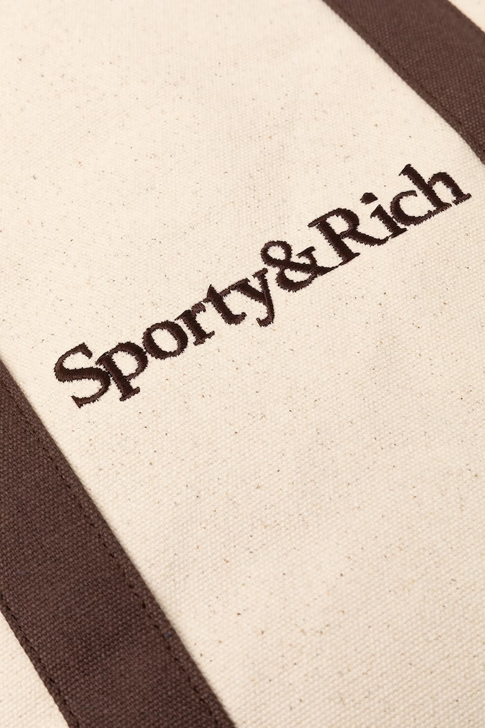 Serif Logo torebka shopper damska bawełniana Sporty & Rich BA00683300BE33 beżowy
