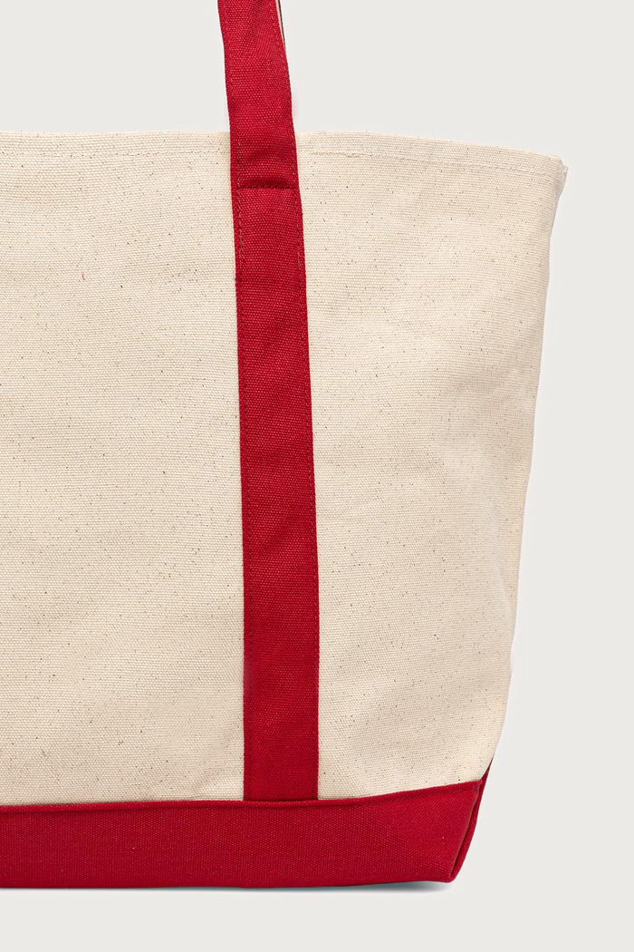 Akcesoria Sporty & Rich Serif Logo Medium torebka shopper damska bawełniana BA00685300BE27 beżowy