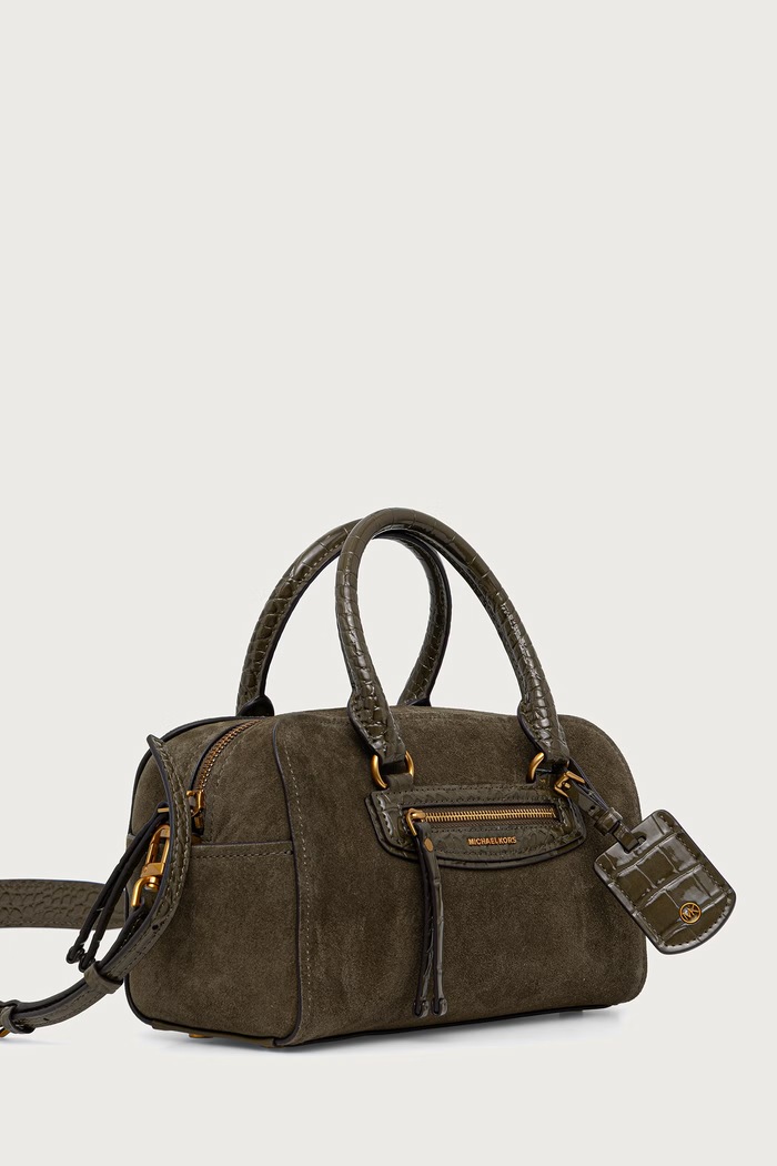 MICHAEL Michael Kors Torebka crossbody damska zamszowa 32F6ATVC0S zielony AW26