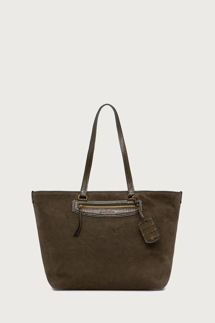 MICHAEL Michael Kors Torebka tote damska zamszowa zielony 30F6ATVT4S