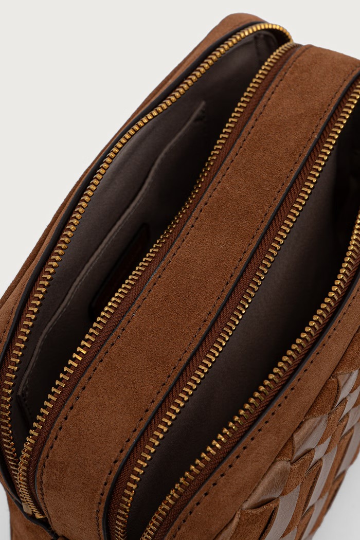 Torebka crossbody damska zamszowa BRYANT MICHAEL Michael Kors brązowy 32F6AYTC6S