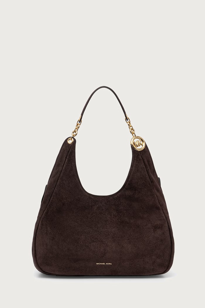 MICHAEL Michael Kors Torebka shopper damska zamszowa ELLIE brązowy 30F6GEJE7S