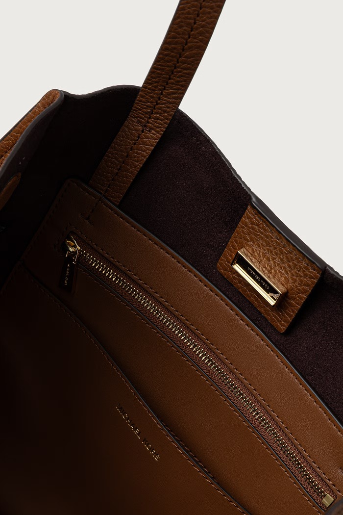 Torebka shopper damska skórzana HAMILTON MODERNE MICHAEL Michael Kors brązowy 30F6GNXT7L