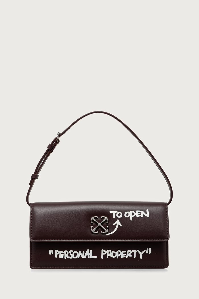 Off-White Jitney 1.0 clutch Women's leather maroon OWWNN30F26LT01