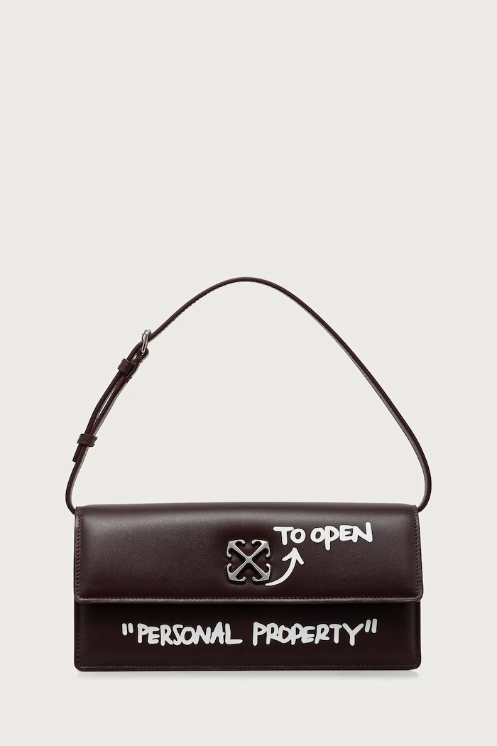 Off-White Jitney 1.0 clutch Women's leather maroon OWWNN30F26LT01